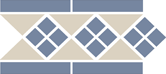 Top Cer Octagon Border LISBON with 1 strip (Tr.16, Dots 11, Strips 11) 28х15 см Бордюр