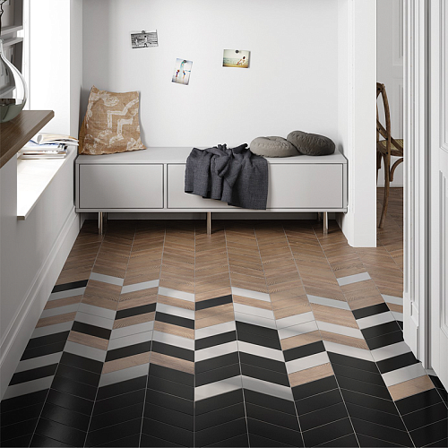 Equipe Chevron Blanco Mate left 9х20,5 см Напольная плитка